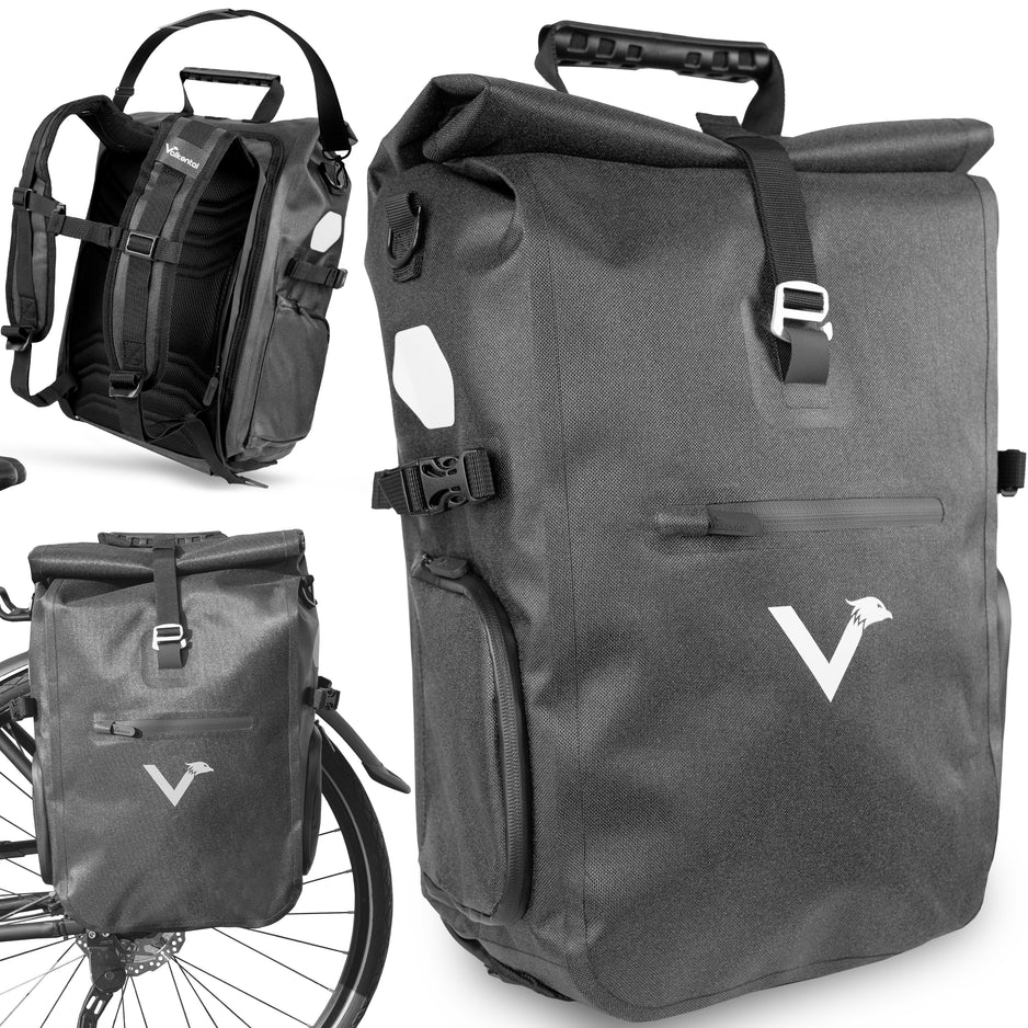MIVELO - 3-in-1 fietstas - rugzak - schoudertas waterdicht 100% PVC-vrij, met laptopvak, voor fietsbagagedrager 1 stuk (mint, 20L MIVELO - 3-in-1 fietstas - rugzak - schoudertas waterdicht 100% PVC-vrij, met laptopvak, voor fietsbagagedrager 1 stuk (mint, 20L